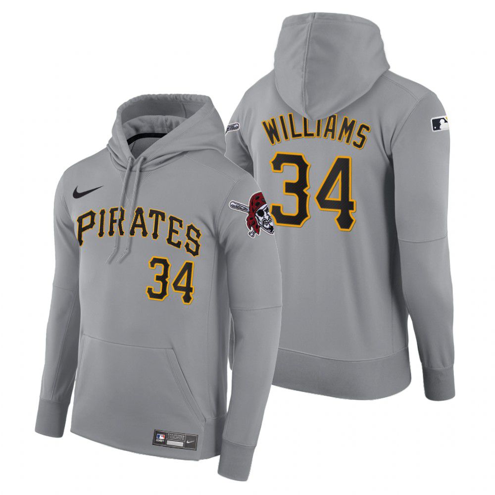 Men Pittsburgh Pirates #34 Williams gray road hoodie 2021 MLB Nike Jerseys->pittsburgh pirates->MLB Jersey